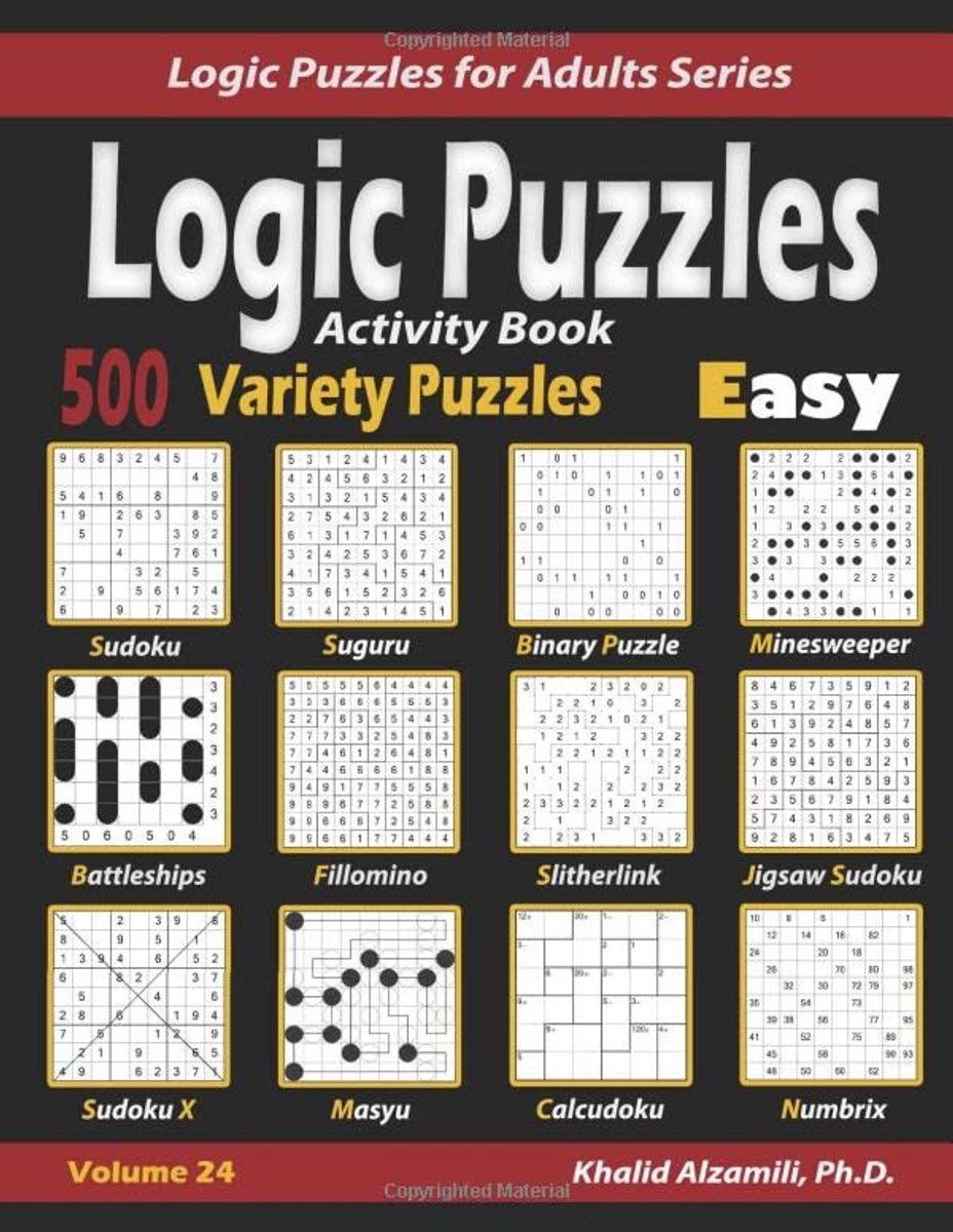 SnelShoppen - Activity Book Logic Puzzles: 500 Makkelijke Puzzels, Sudoku, Fillomino, Battleships, Calcudoku, en Meer voor Kinderen en Volwassenen