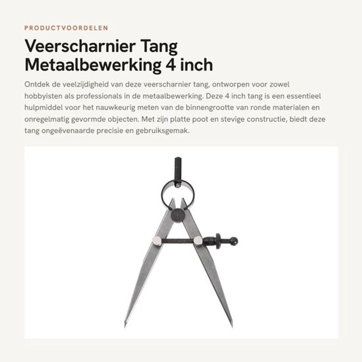 Veerscheidingstang 4 Inch - Koolstofstaal - Nauwkeurige Markering - Slijtvast - Gehard - Handig voor Geometrisch Tekenen - Meetgereedschap