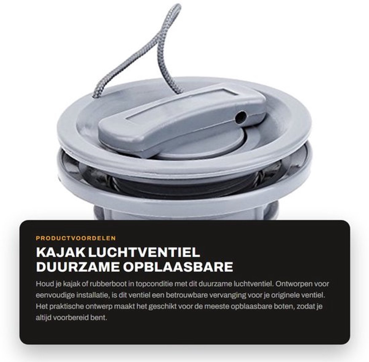 Opblaasbaar Ventiel Eenvoudige Installatie - Bootventiel - Kajakventiel - Rubberboot Accessoire - Corrosiebestendig - Hoogwaardig PVC