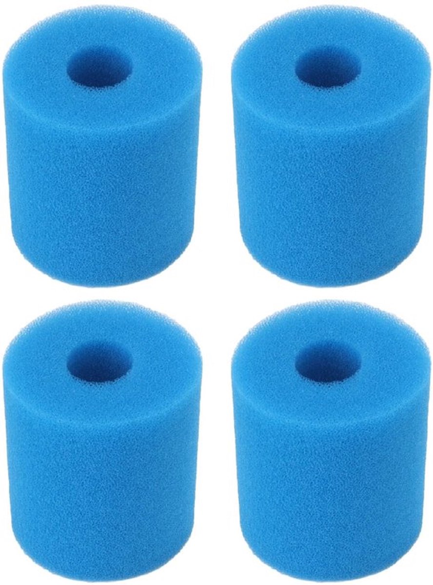 Set van 4 Vervangende Filter Spons Cartridges voor Zwembadpomp