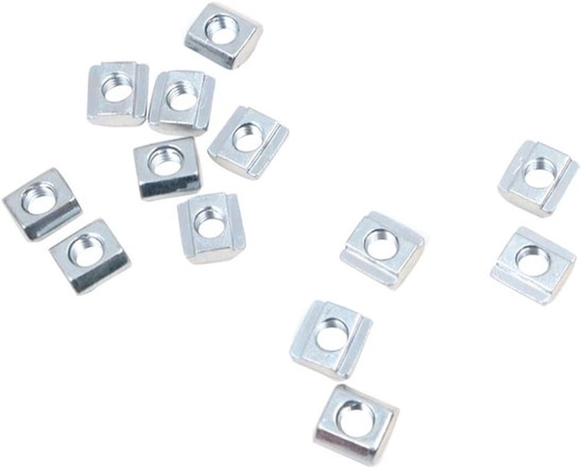 Sleufmoer 100PCS - Glijdende T-sleufmoer - Verzinkte Koolstofstalen Moer - Bevestiging voor Aluminium Profiel - Vierkante Sleufmoer - EU20-M5