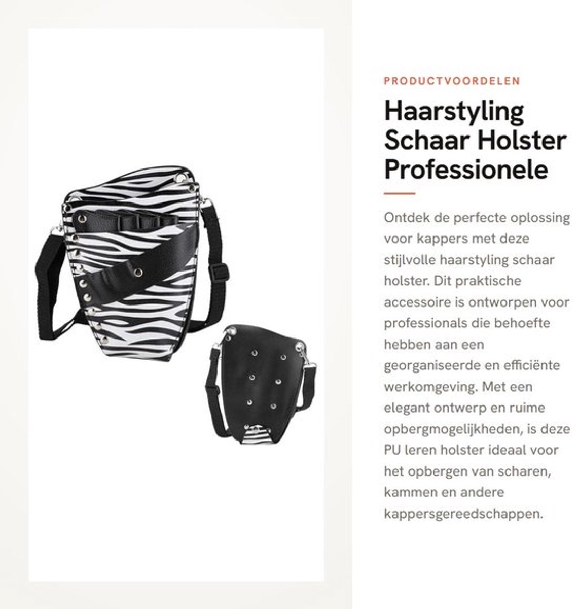 Schaarholster Groot Opbergvak - Professionele PU Leren Schaar Houder - Haarstyling Gereedschap - Reisvriendelijk - Duurzaam en Milieuvriendelijk - Kappersholster