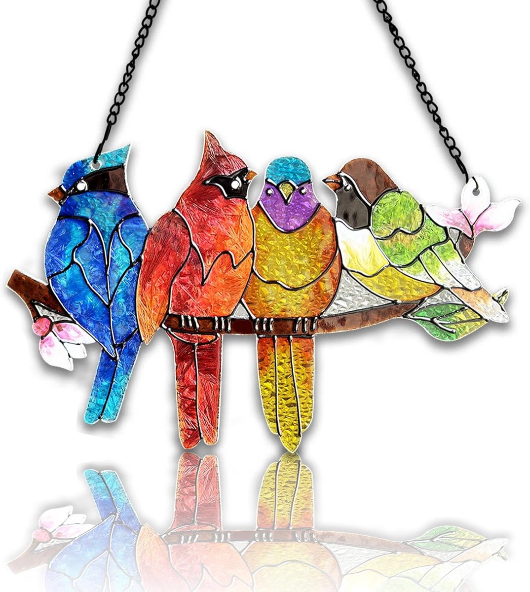 Raamhanger - Kleurrijke vogel raamhanger - Hangend - Tuin Decoratie - Dierenbeelden - voor ramen en deuren, natuur decoratie voor tuin en huis, origineel cadeau voor moeder, oma en vogelliefhebbers