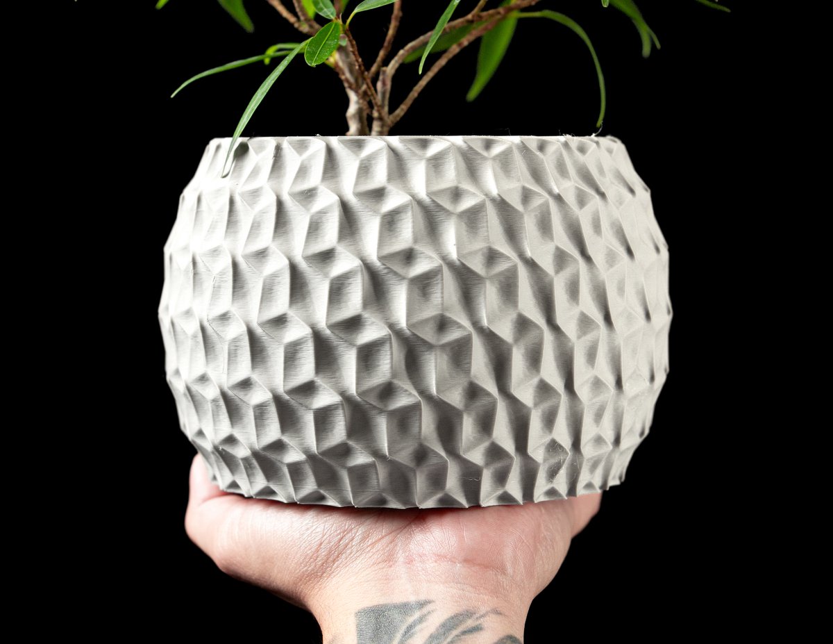 Skushy Hexa Bloempot - Moderne Designpot voor Kamerplanten - Sculpturale Plantenpot voor Woonkamer en Kantoor - Premium Woondecoratie