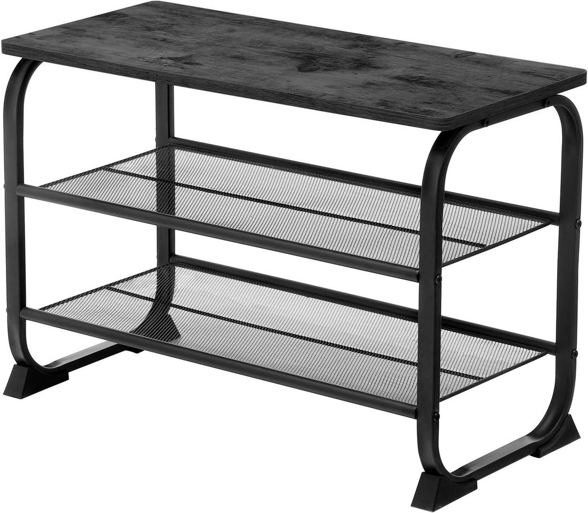 Hoppa! Schoenenrek - Bijzettafel - Zwart - MDF - 67 x 31 x 46 cm (B x D x H)