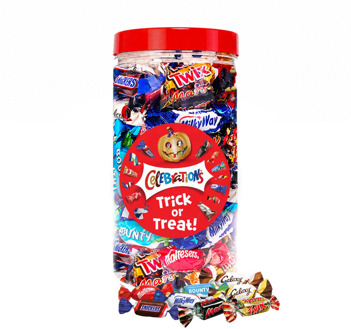 Mars Celebrations chocolademix "Trick or Treat!" - chocolade voor Halloween - Mars, Snickers, Twix, Bounty, Maltesers, Galaxy & MilkyWay - 580g