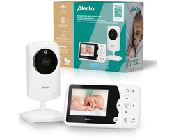 Alecto DVM64 – Babyfoon met camera en 2,4 inch kleurenscherm, terugspreekfunctie en temperatuurweergave – Wit