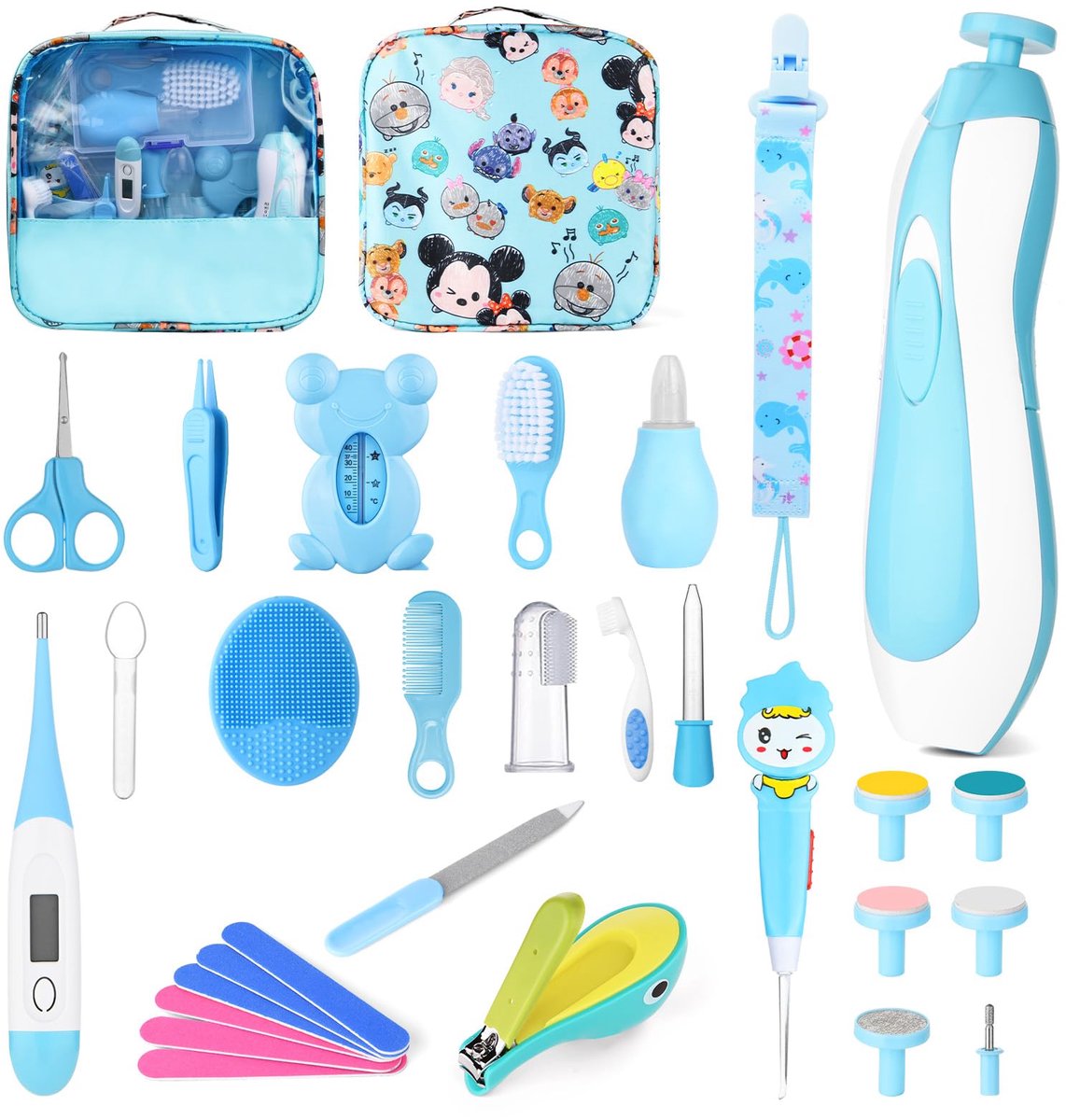 SnelShoppen - 30-in-1 Babyverzorgingsset voor Pasgeborenen met Haarborstel, Kam, Thermometer, Nagelknipper en Meer - Essentiële Verzorgingsproducten v