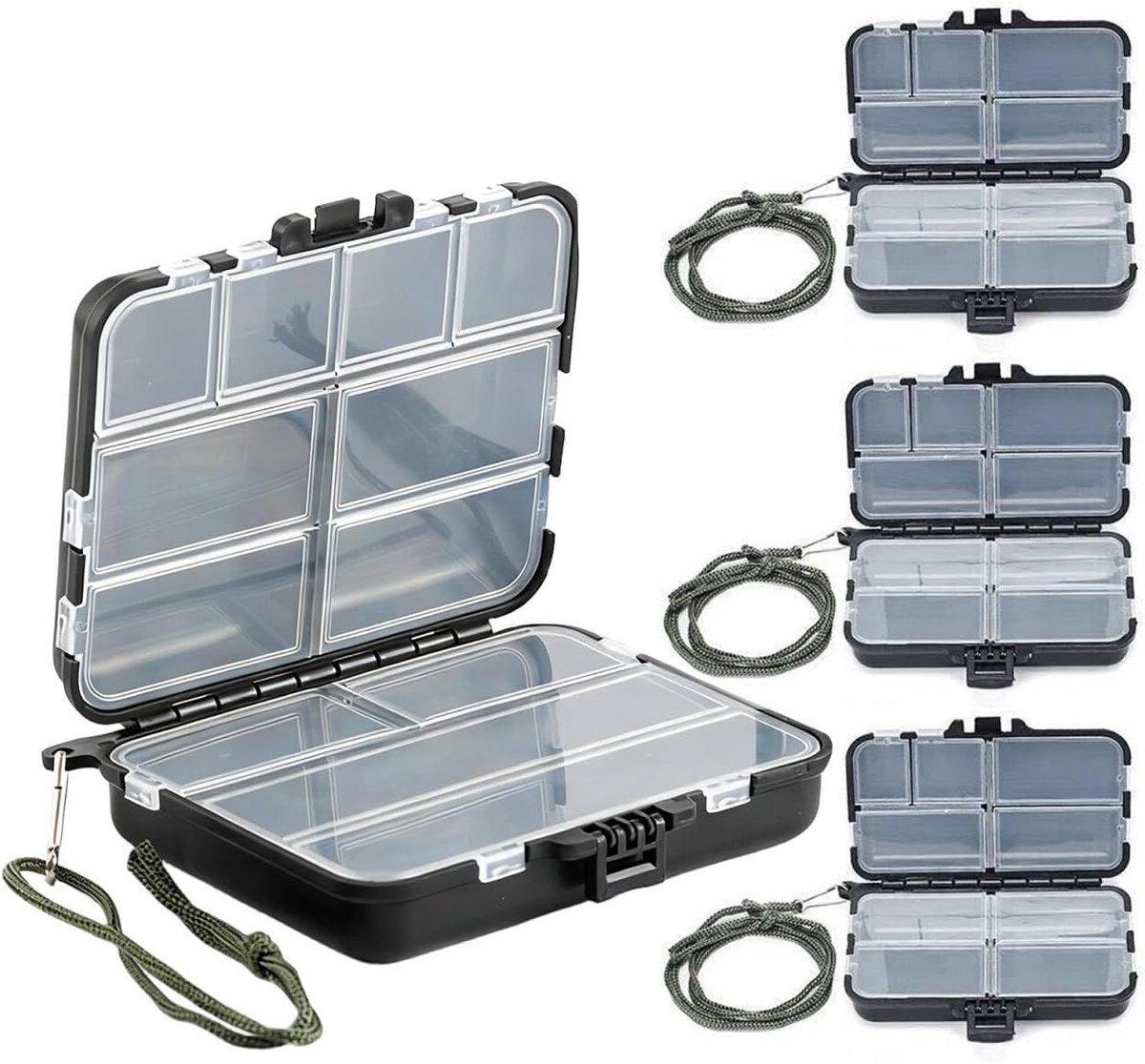 Visgerei Opbergdoos met Dubbele Compartimenten, 9 en 12 Compartimenten, Handgreep en Verstelbare Bait Box voor Effectieve Vistrap en Accessoires