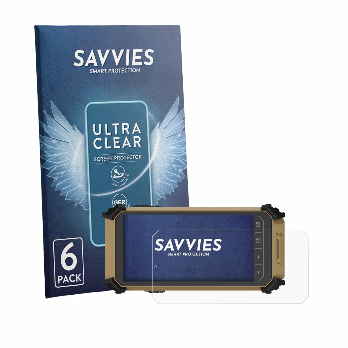 Savvies - Screenprotector voor DT Research DT361DM (Landschapsmodus) - Folie Beschermfolie transparant 6 Stuks