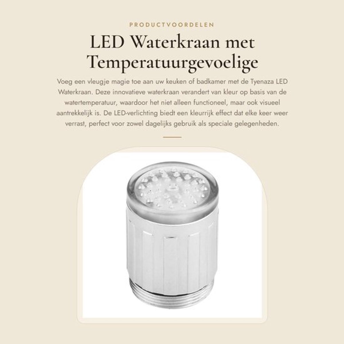LED Waterkraan met Temperatuurgevoelige Kleurverandering - RVS Keuken & Badkamer Accessoire
