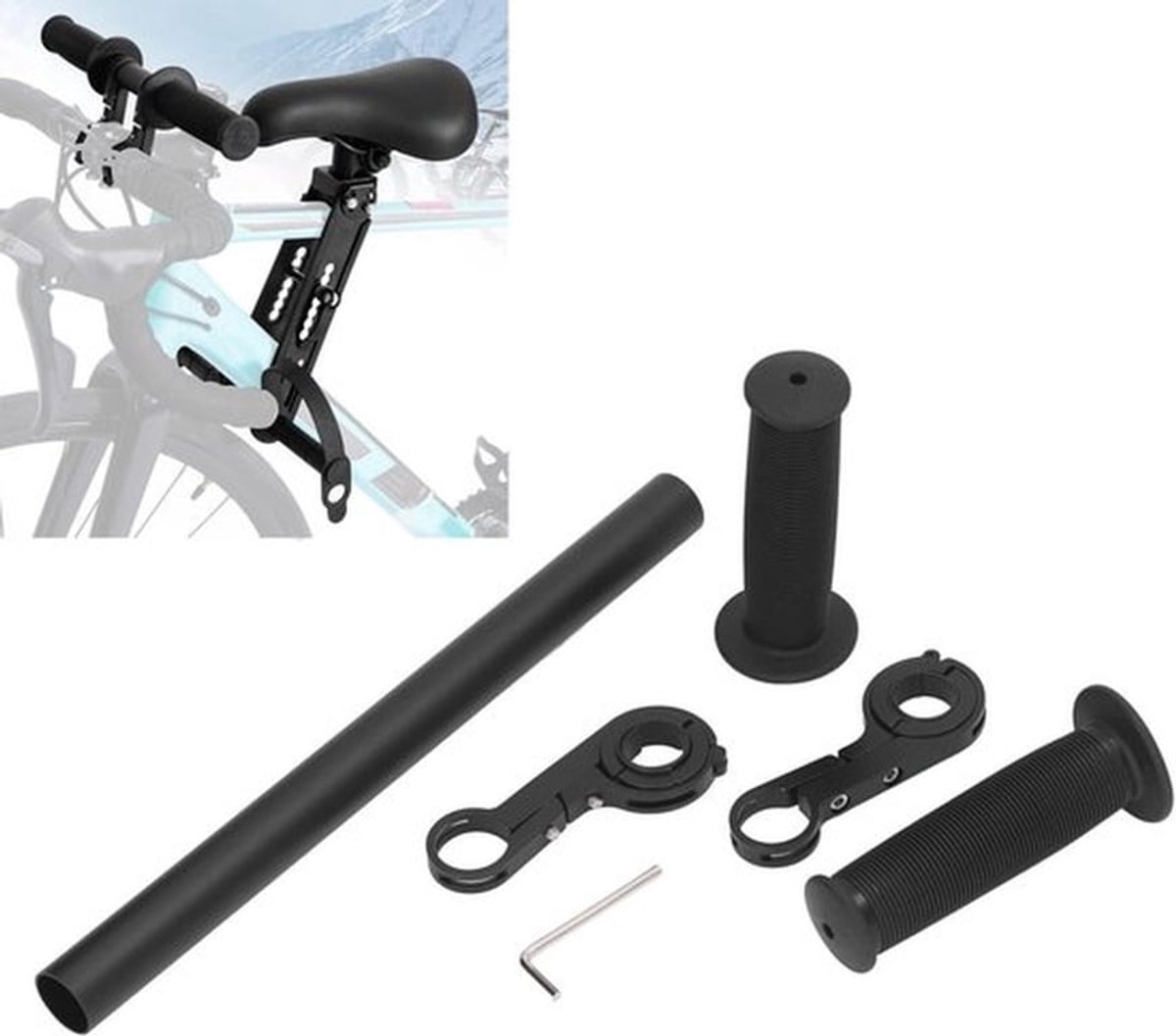 Stuur Extender Verlenging - Fietsbeugel - Kinderfiets Accessoires - Handvatten Bevestiging - Mountainbike - IJzer - Fietsverlengstuk