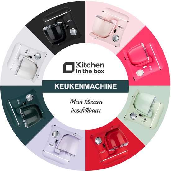 Keukenmachine - Standmixer - Bakken en Koken - Dubbele Mengkom - 1300 Watt - Zwart — afbeelding 4