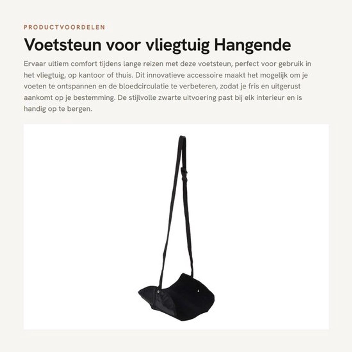 Voetensteun - Verstelbaar - Hangende Voetensteun - Reisaccessoire - Kantoor Voetensteun - Lichtgewicht - Stijlvol Ontwerp - Hangmat