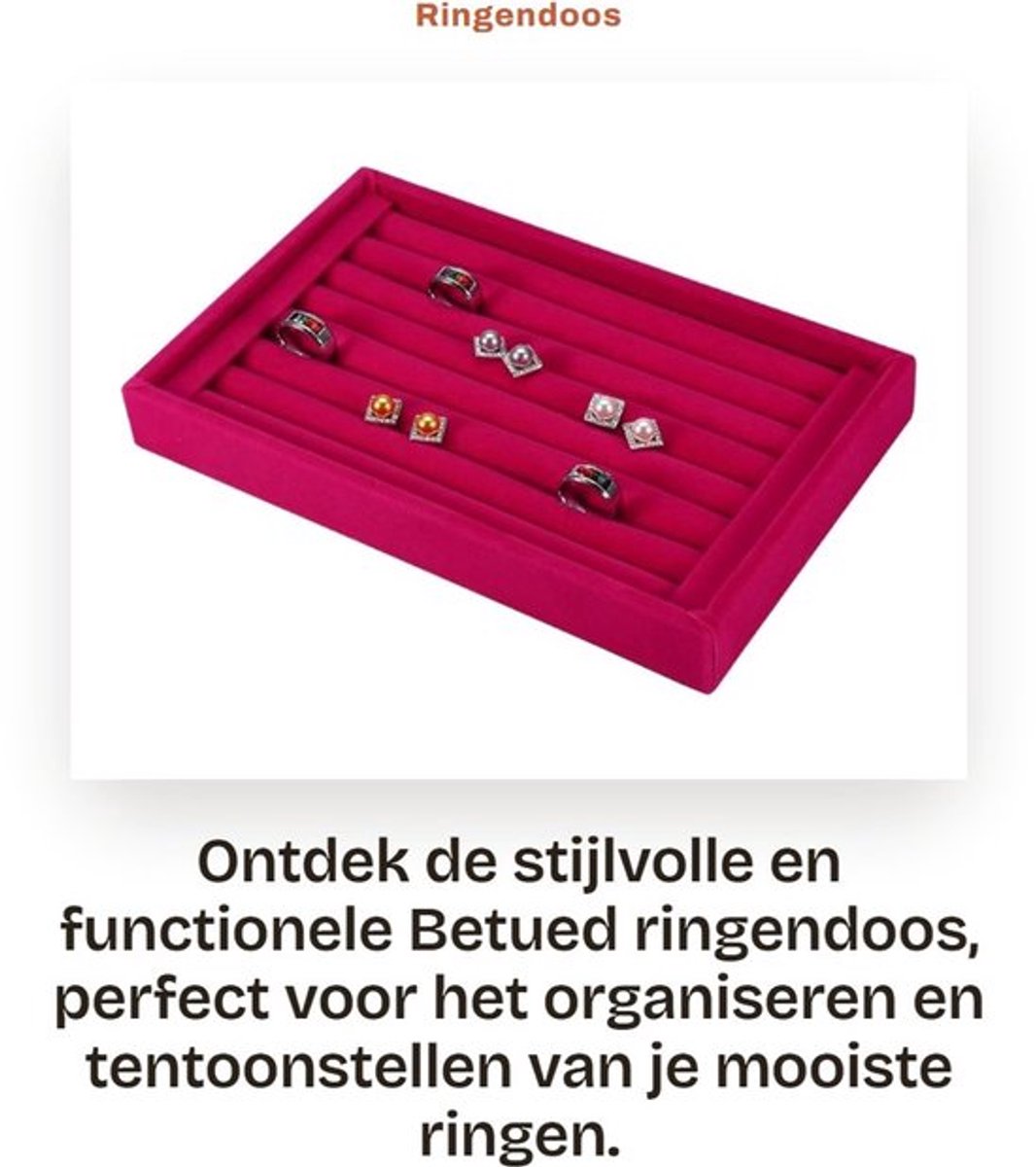 Sieradenbox met 7 Slots - Houten Sieradenboom - Voor Ringen/Earstuds - Opbergdoos - Duurzaam Materiaal - Ruimtebesparend - Ringhouder