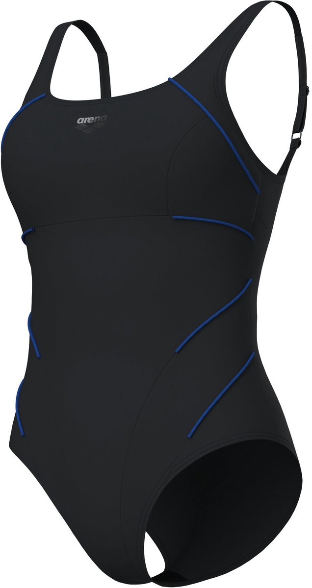 Arena Dames Badpak Jewel Low C Cup R Nacht/Grijs/Felblauw