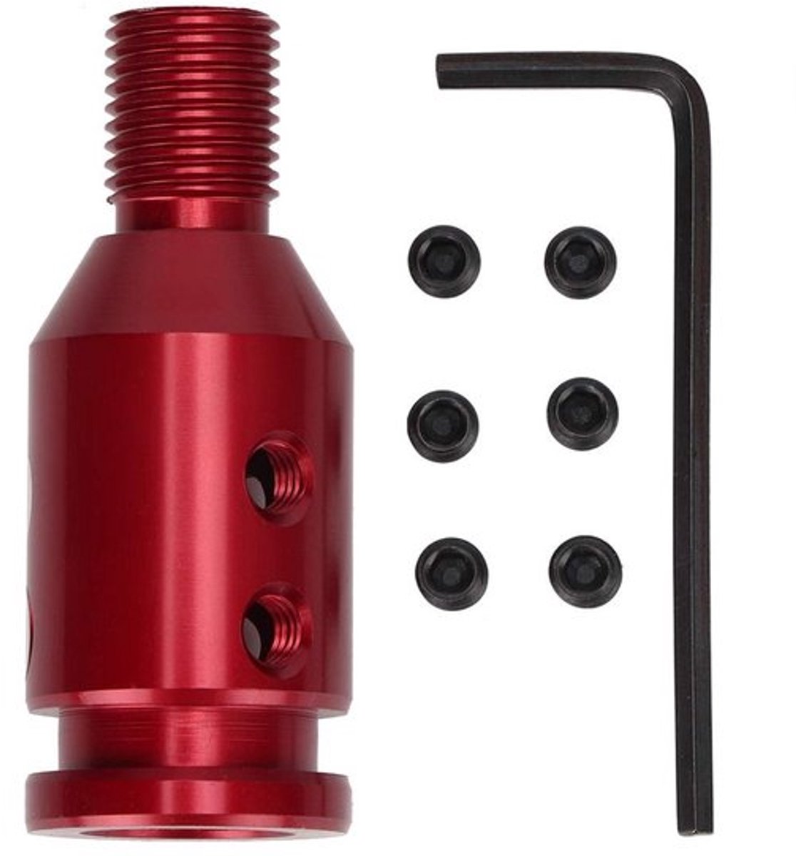 Dailygoods - Versnellingshendel Adapter - Universele Schakelpoofadapter - Aluminium - Rood - Schroefdraad 12x1,25 - Geschikt voor diverse toepassingen...