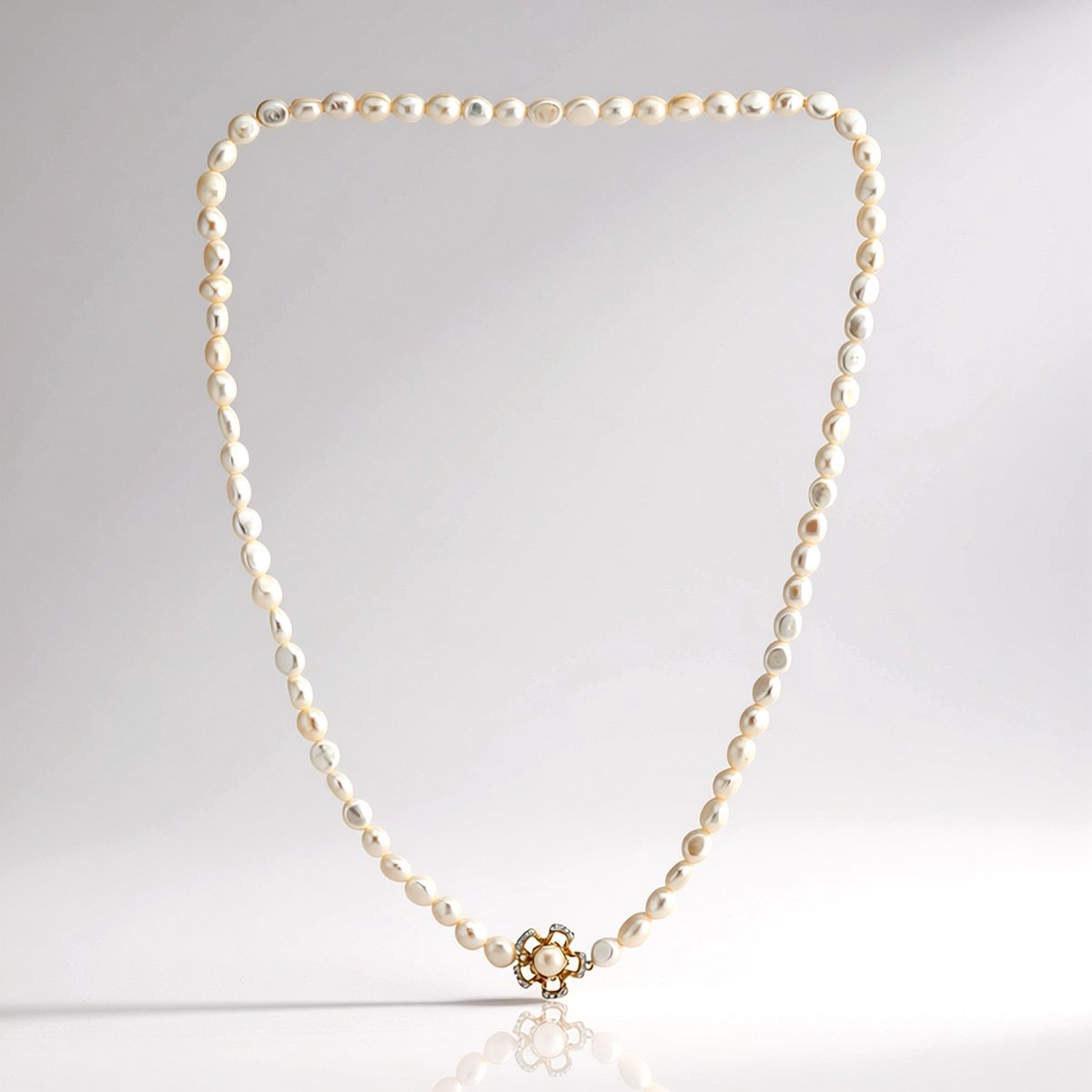 Cavill - Zilveren Halsketting - 925 Sterling Zilver - Witte Zoetwater Kweekparel 8,5 mm - Citrien & Zirkon 0,23 ct - Elegante Sieraden Dames
