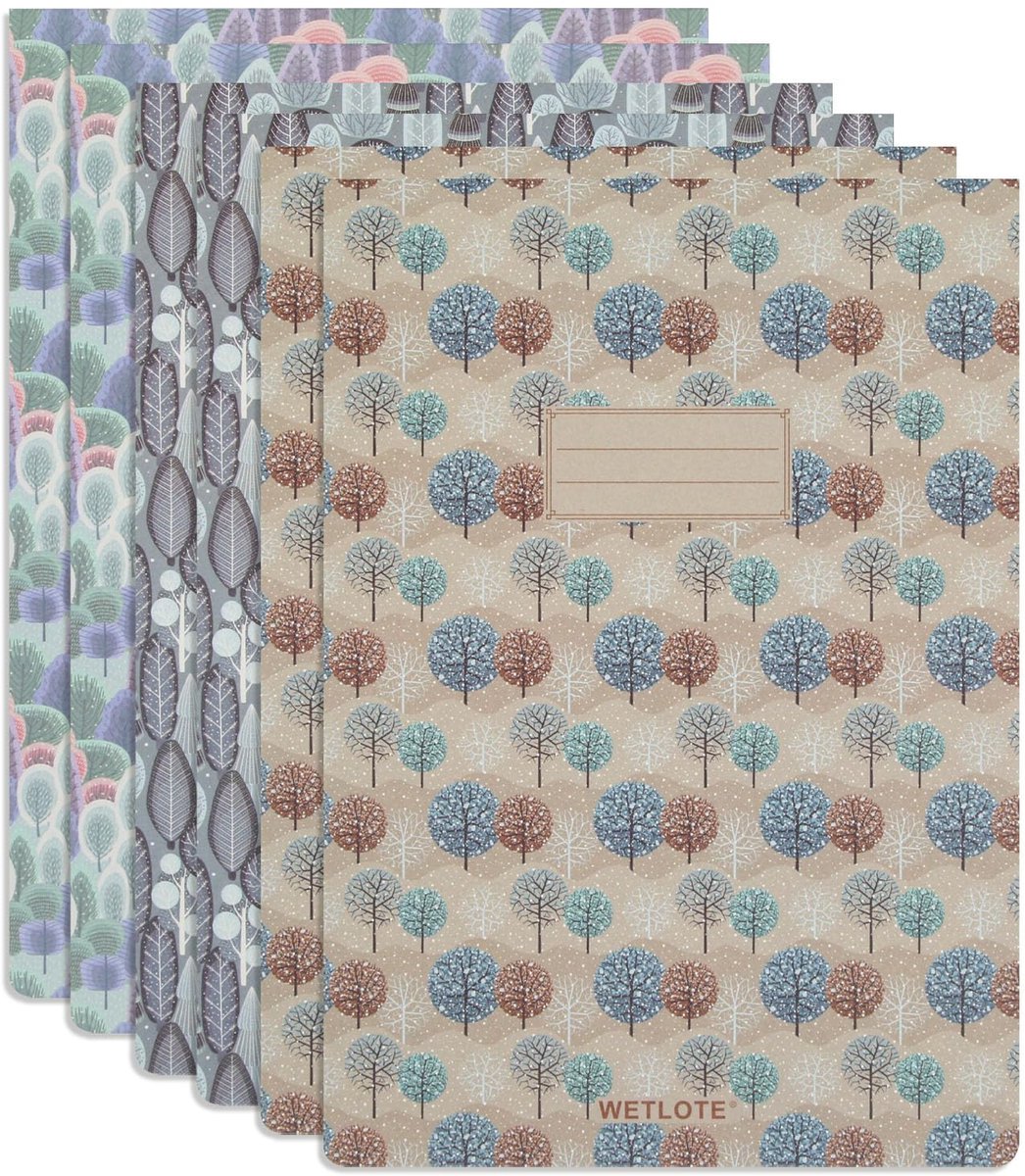 SnelShoppen - WETLOTE A4 Legal Pad Schrijfblok 6 Stuks Gelinieerd 50 Vellen 80 g/m² Bosverf Bosbaars Bosmist Voor Notities Werk Studie
