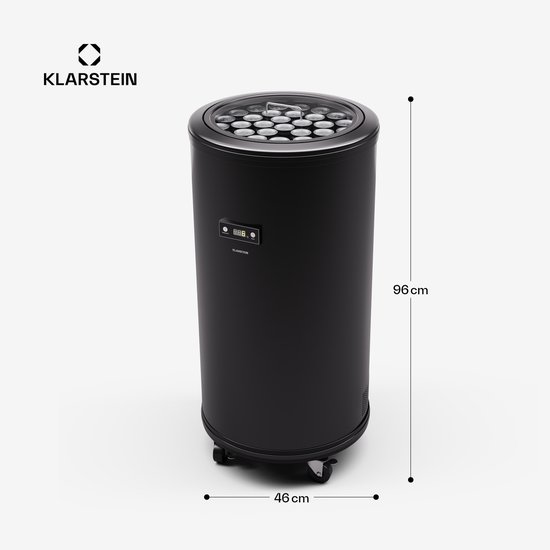 Klarstein Wijnkoeler Mr Barbot koelkast met LED-display, roestvrijstalen koelkast voor binnen en buiten, drankkoelkast, wijnkoelkast, 75 liter koelkast met 360° zicht, 0-16°C - 46 cm - voor Bar - Temperatuurregeling - Wijnklimaatkast van Klarstein — afbeelding 5