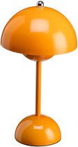 Lampe de table sans fil Luxus rechargeable - Joséphine - Oranje - 30 cm - Lampe de nuit - Lampe de table chambre - Lampe de bureau - LED - Tactile - Dimmable - Sans fil - Fonctionne sur batterie - Lampe de table pour intérieur et extérieur
