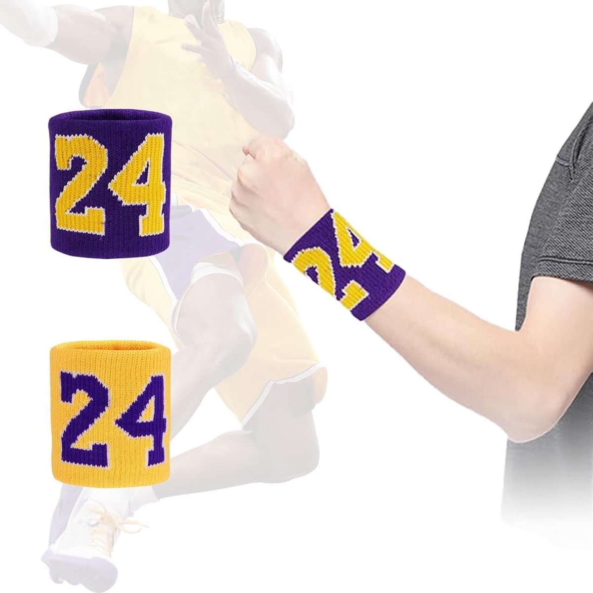 2 x Zweetabsorberende Sportbanden, Ideaal voor Fitness, Voetbal en Basketbal, Geschikt voor Jongens en Meisjes