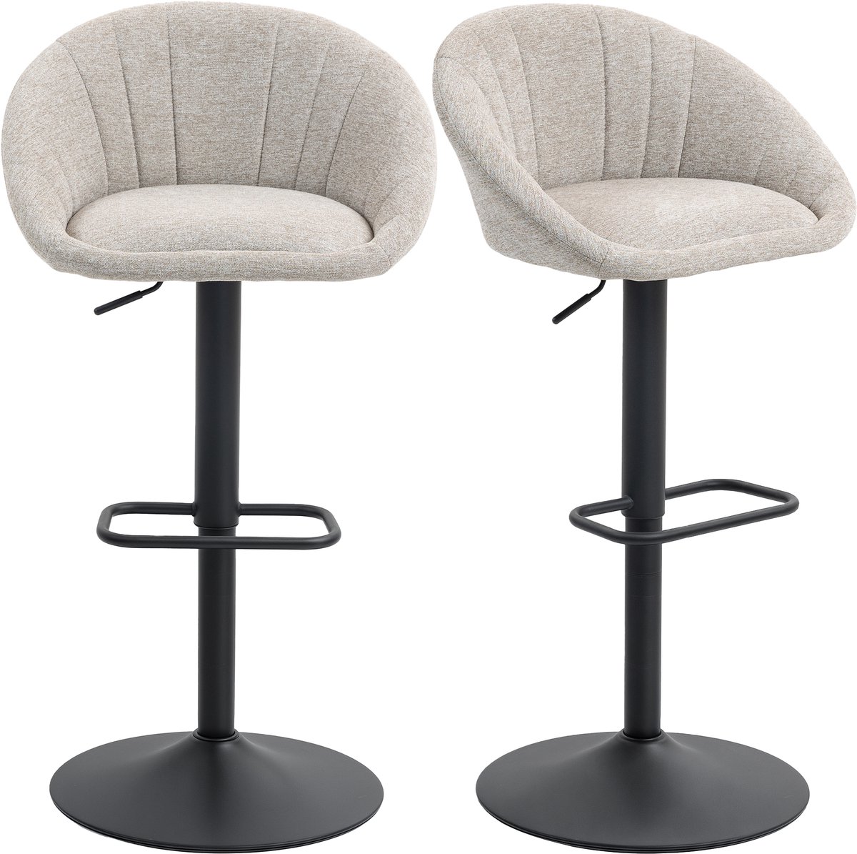 HOMCOM Barstool-Polyester-53,5L x 46B x 83-103H cm-Beige