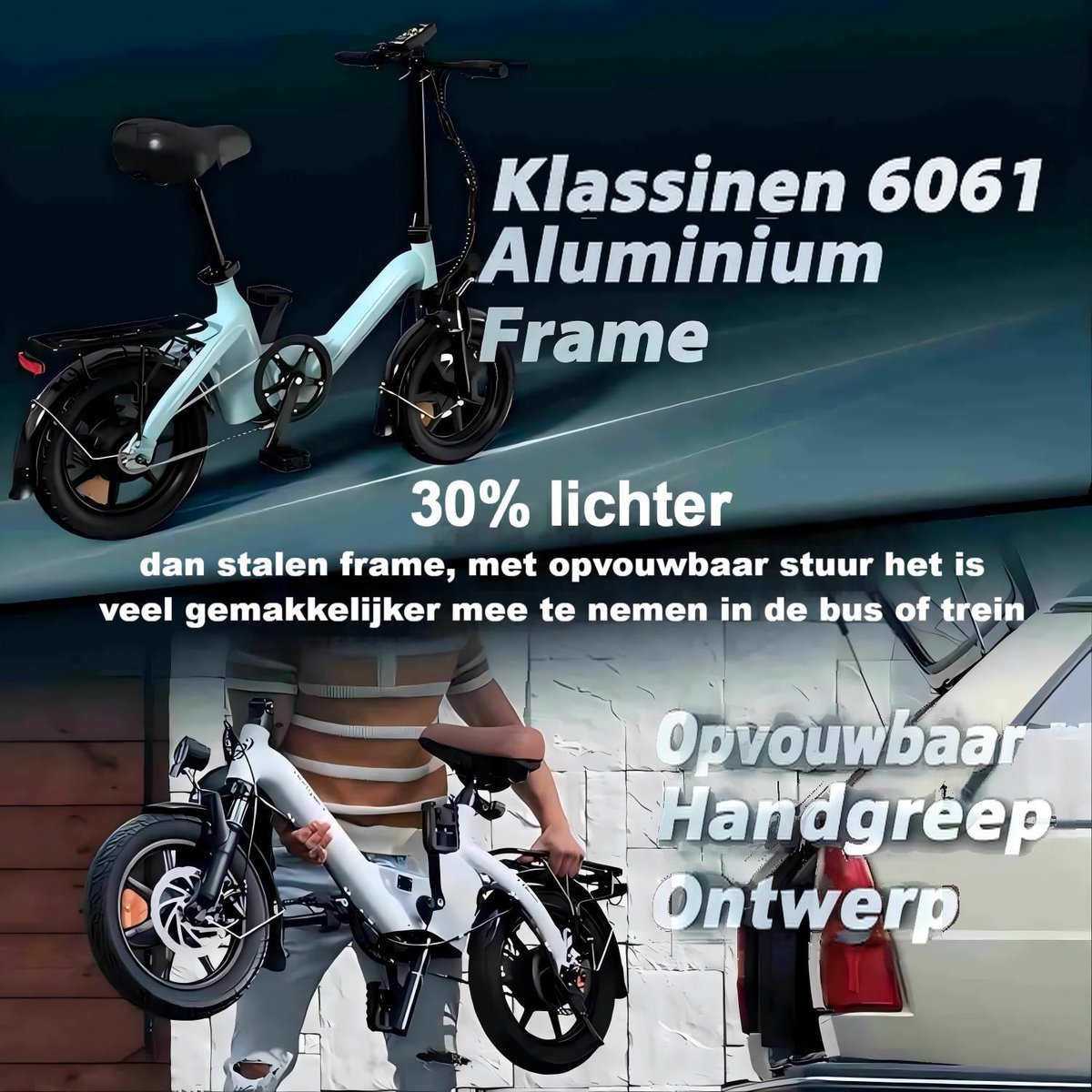 T16Pro - Mini opvouwbare elektrische fiets - 36V10Ah thumbnail 3