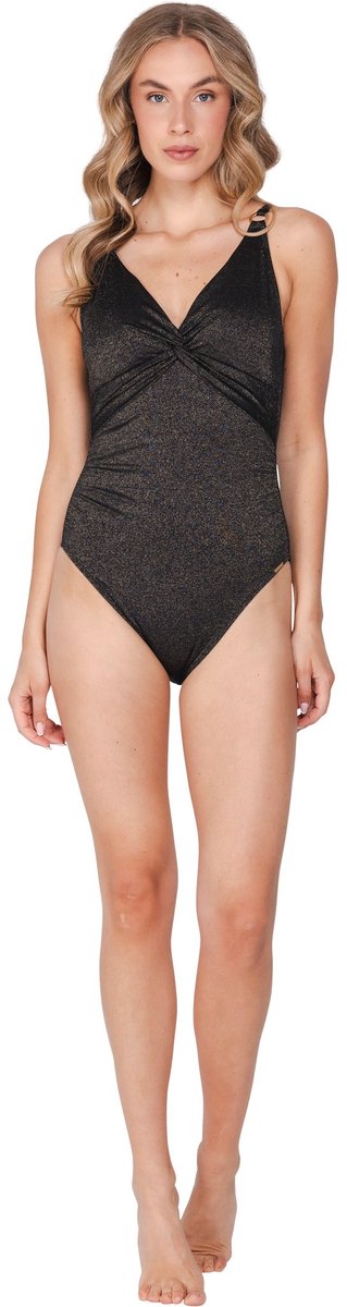 Pastunette Glam - Badpak - Corrigerend - Zwart/Goud - Shimmer