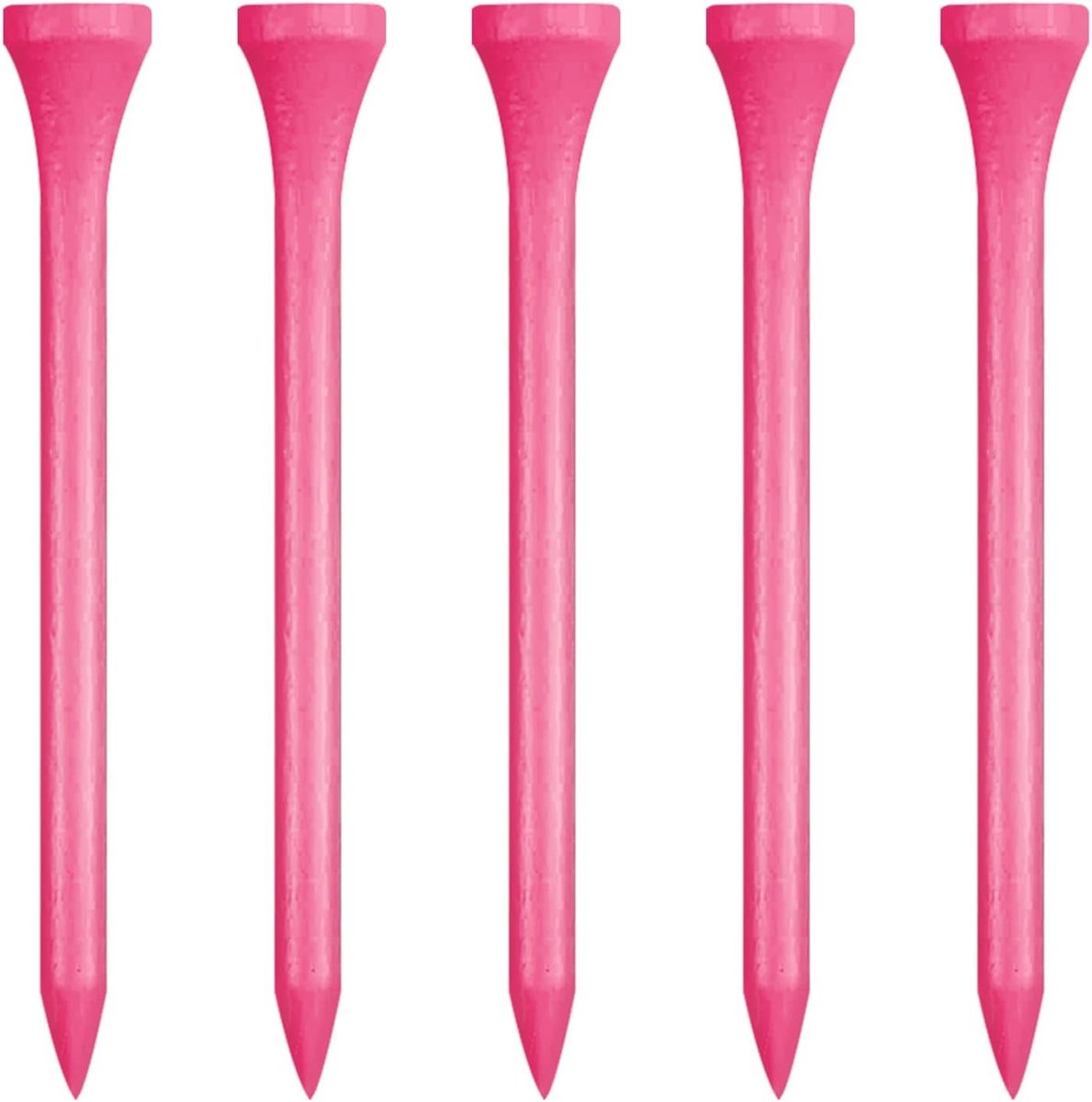 Houten Golf Tees 83 mm - 100 Stuks, Lange Golf Tees voor Precisie en Duurzaamheid in Roze