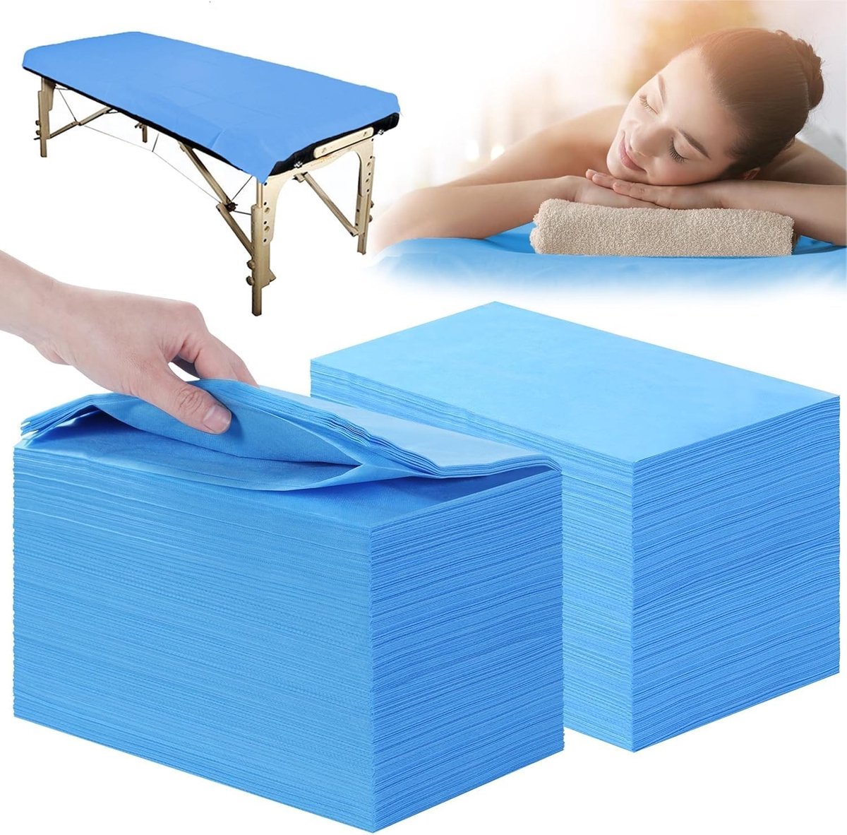 Verzorgende wegwerplakens van zacht fleece voor massages, 100 stuks, 80x180 cm, ideaal voor spa en schoonheidssalons, hoogwaardige non-woven stof