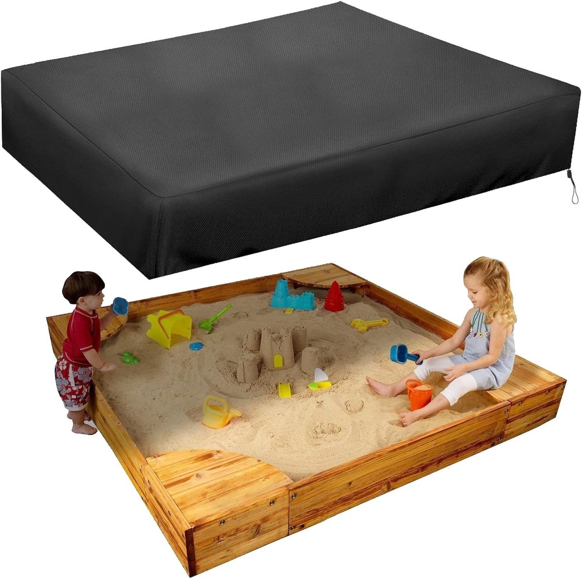 Waterdichte en Winddichte Zandbakhoes voor Buiten, 210D Oxford Stof, Geschikt voor Kinderspeelgoed (160 x 160 cm)