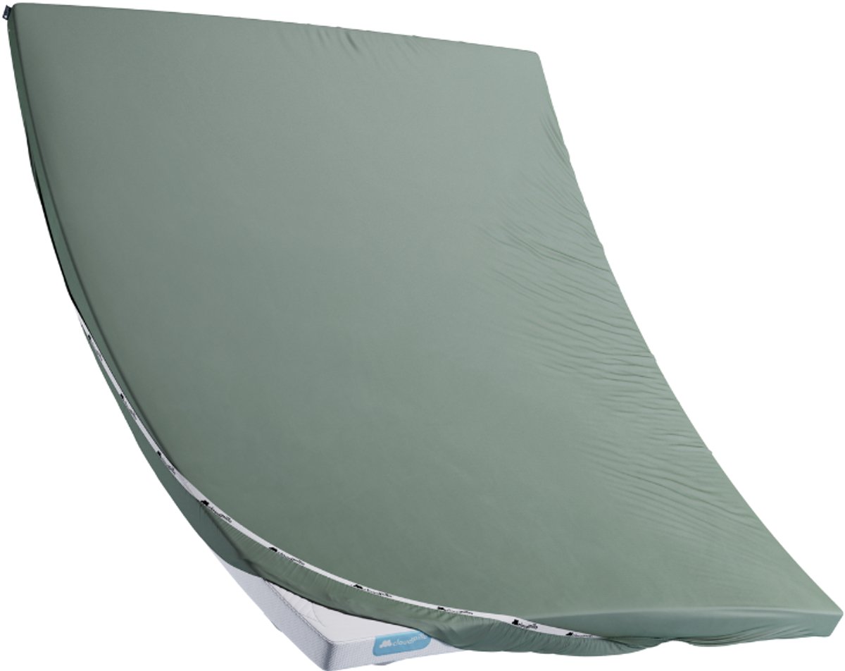 Cloudpillo Topper Hoeslaken - Sage Green - 180x200 cm - Waterafstotend, Ademend, Zacht, Antibacterieel - Duurzaam, OEKO-TEX Gecertificeerd Katoen