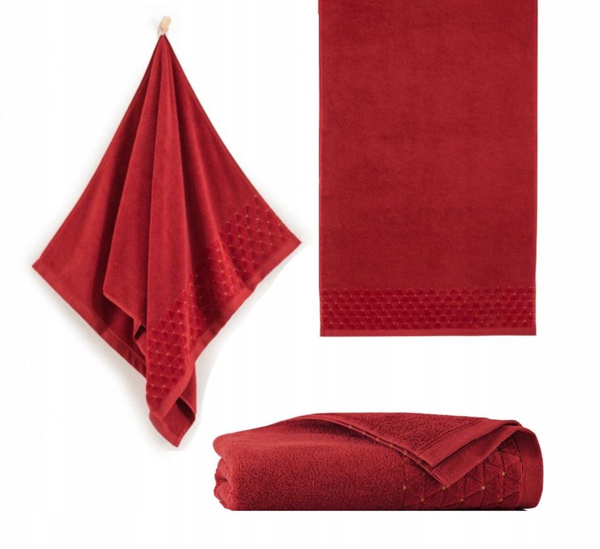 KONEY - Badhanddoek - Oscar - 50 x 100 cm - Bordeaux - 500 g/m²