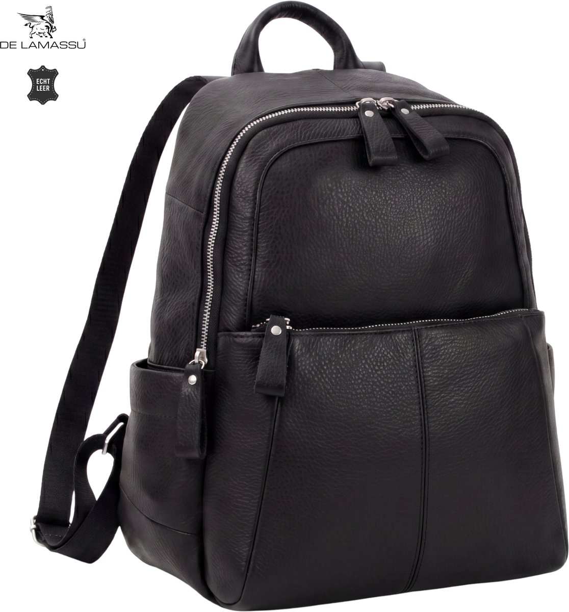 DE LAMASSU® Leren Rugtas Dames Echt Leer Rugzak Kleine Rugtas Schoudertas Werktas Schooltas Reisrugtas Vintage Rugtas