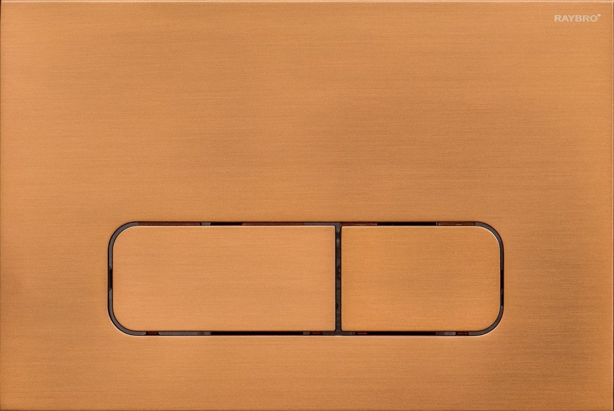 RAYBRO Mocha 75 - Brushed Copper - bedieningsplaat - druktoets wc - bedieningspaneel - Universeel - Geberit Delta inbouwreservoir (UP100) - Geberit Sigma (UP320 en UP300) - Rapotec - REZI, Kronenbach - JomoTech.