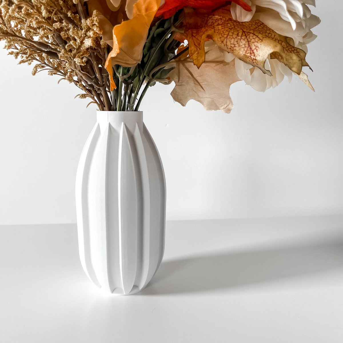 Skushy Vaas Akin - Geschikt voor Bouwbloemen - Japandi Designvaas voor Droogbloemen en Kunstbloemen - Sculpturale Decoratieve Vaas - Moderne Woondecoratie