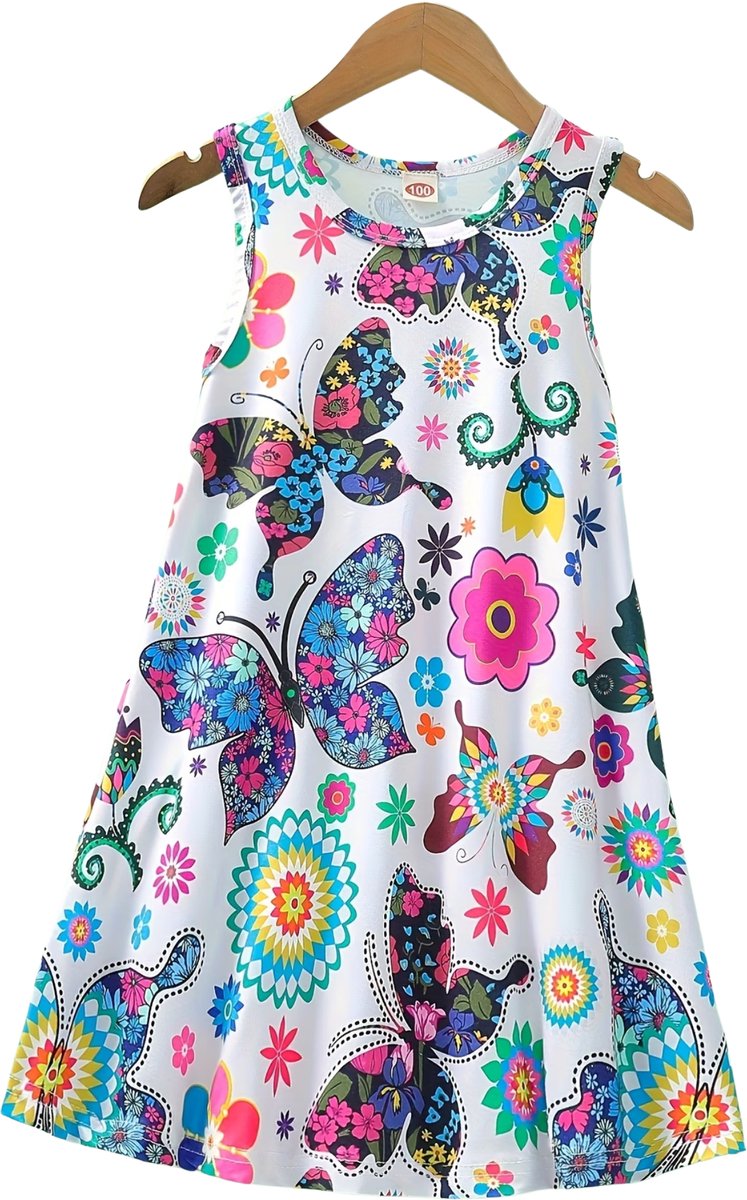 Currero Zomerjurk Meisjes Zomerjurken Kinderen Jurk Meisje Ibiza Stijl Sundress Kinderkleding 5-6 Jaar Gemengde Kleur