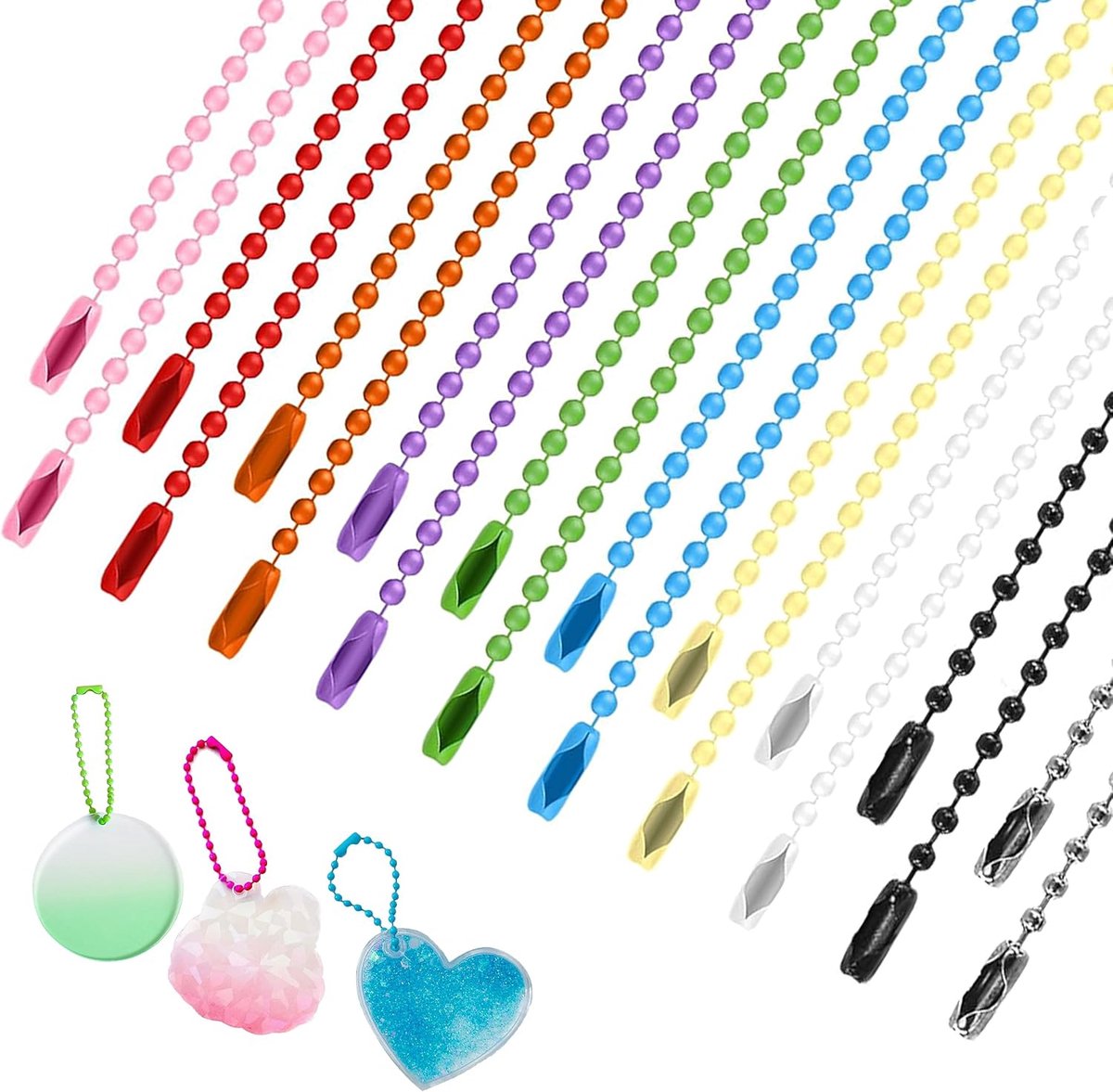 Kogelketting 200 Stuks 2.4mm × 120mm - Metalen Hangketting - Kleurrijk voor Sieradenmaken - Creatieve DIY Projecten - ShopVlot