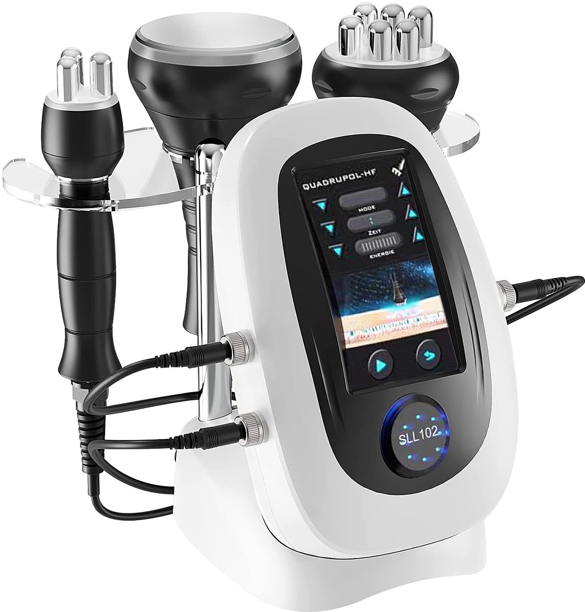 SnelShoppen - 3-in-1 Ultrasone Cavitatie Radiofrequentie Eenheid voor Cellulitisverwijdering en Huidmassage, Elektrische Stimulator voor Armen, Middel