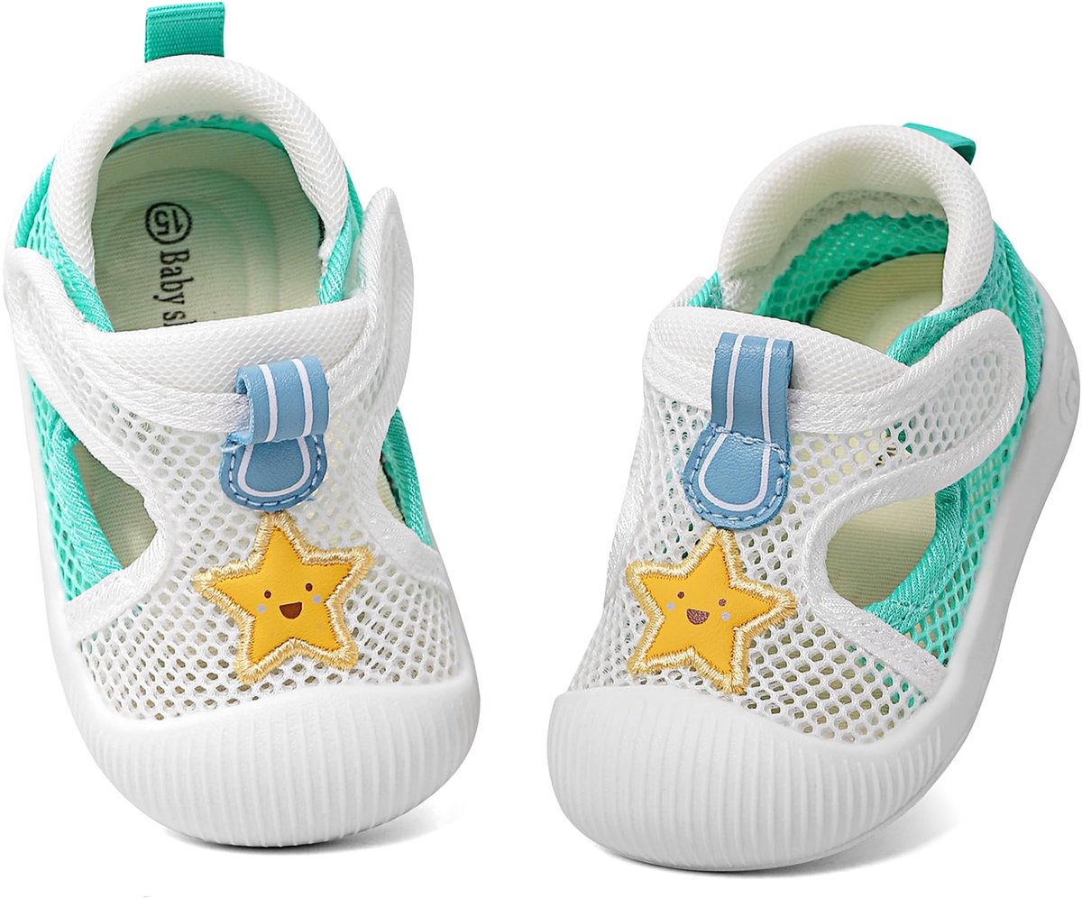 SnelShoppen - Babysandalen voor jongens en meisjes, witte loopsandalen, rubber, anti-slip, zomer, maat 21 EU, ideaal voor buiten, strand, tuin en dage