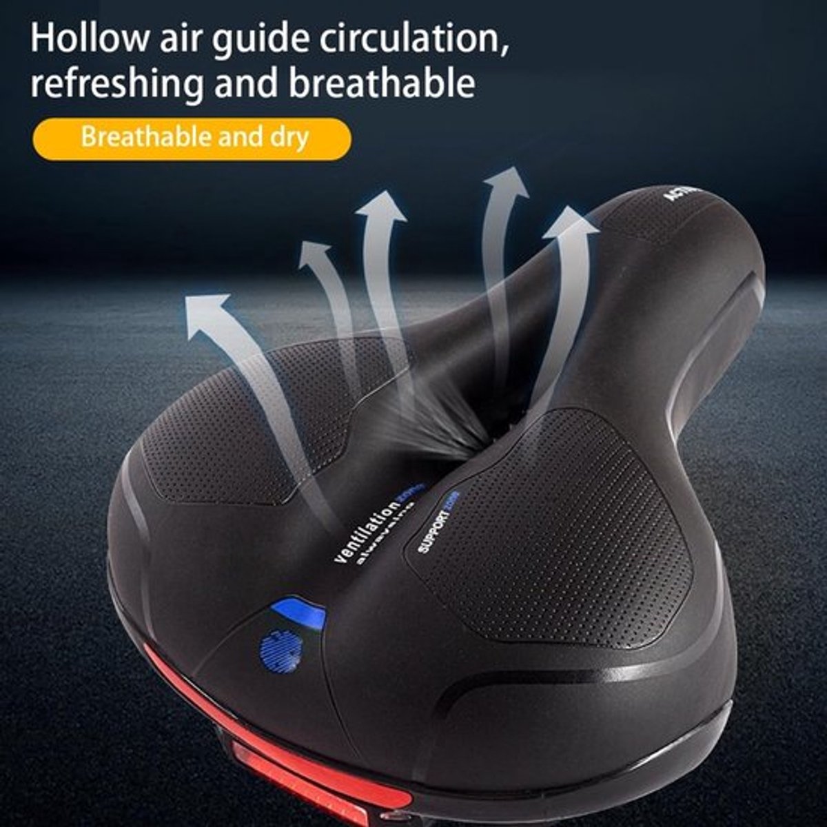 Fietszadel Comfortabel - Gel Fietszitting - Ademend - Schokabsorberend - Waterdicht - Antislip Leer - Fietszit