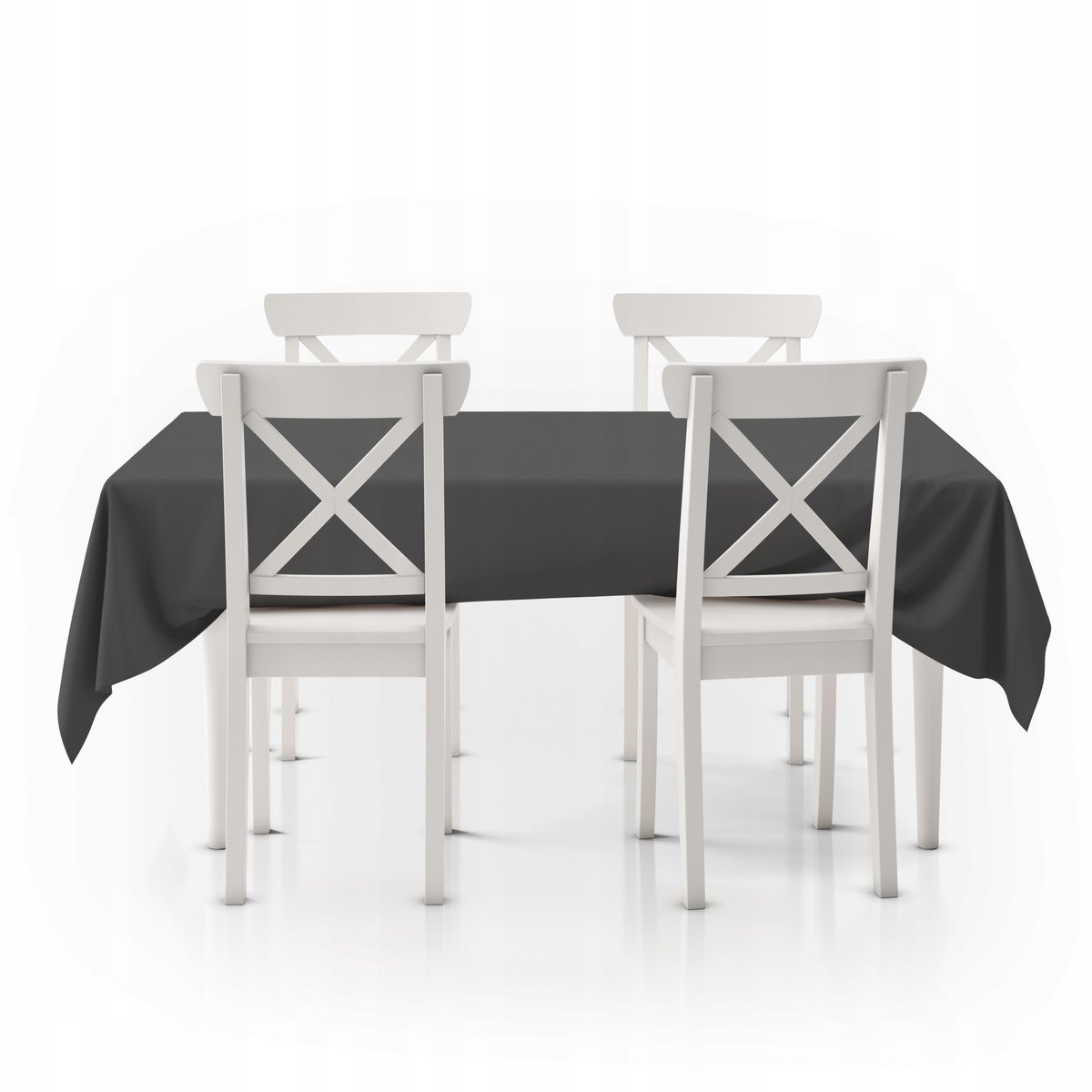 KONEY - Tafelkleed 160 x 200 cm - microvezel - Antraciet - binnen en buiten
