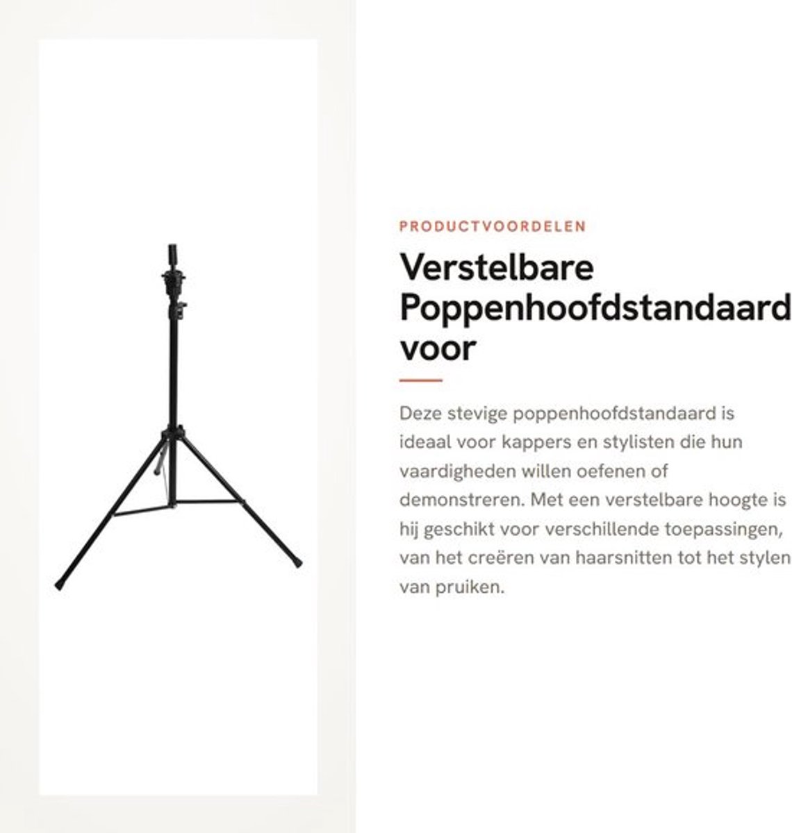 Poppenhoofdstandaard Zwaar Uitgevoerd - Verstelbare Hoogte - Pruikenhouder - Haar Etalagepop - Professioneel Gebruik - Stevige Constructie - Pruikenstandaard