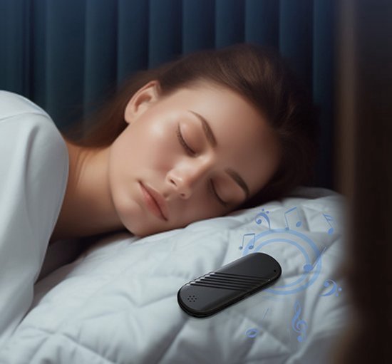Zwarte, draagbare slaapspeaker met twee speakers, kaartsleuf, Bluetooth en timerfunctie. van Merkloos — afbeelding 4