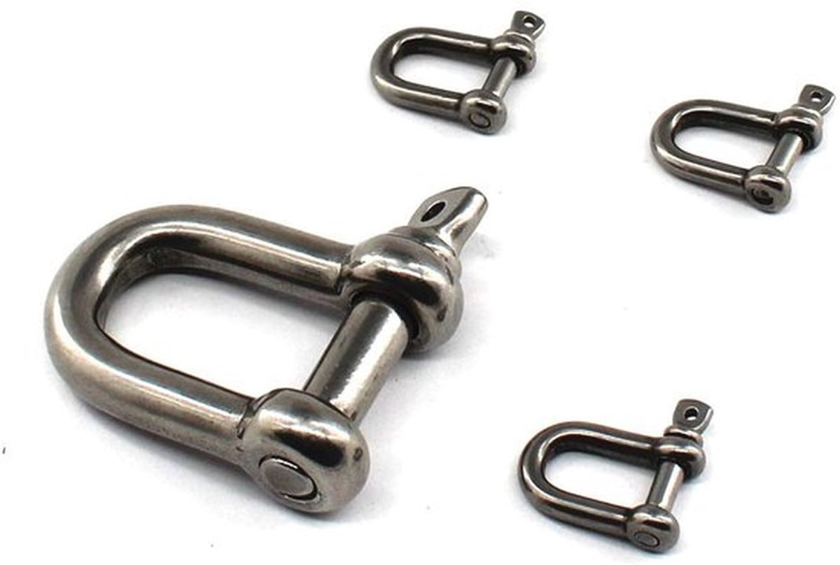 Hefklem D-ring vorm - 304 Roestvrij Staal - Zware Belasting - 4 Stuks - Antiroest - Duurzaam - Haak
