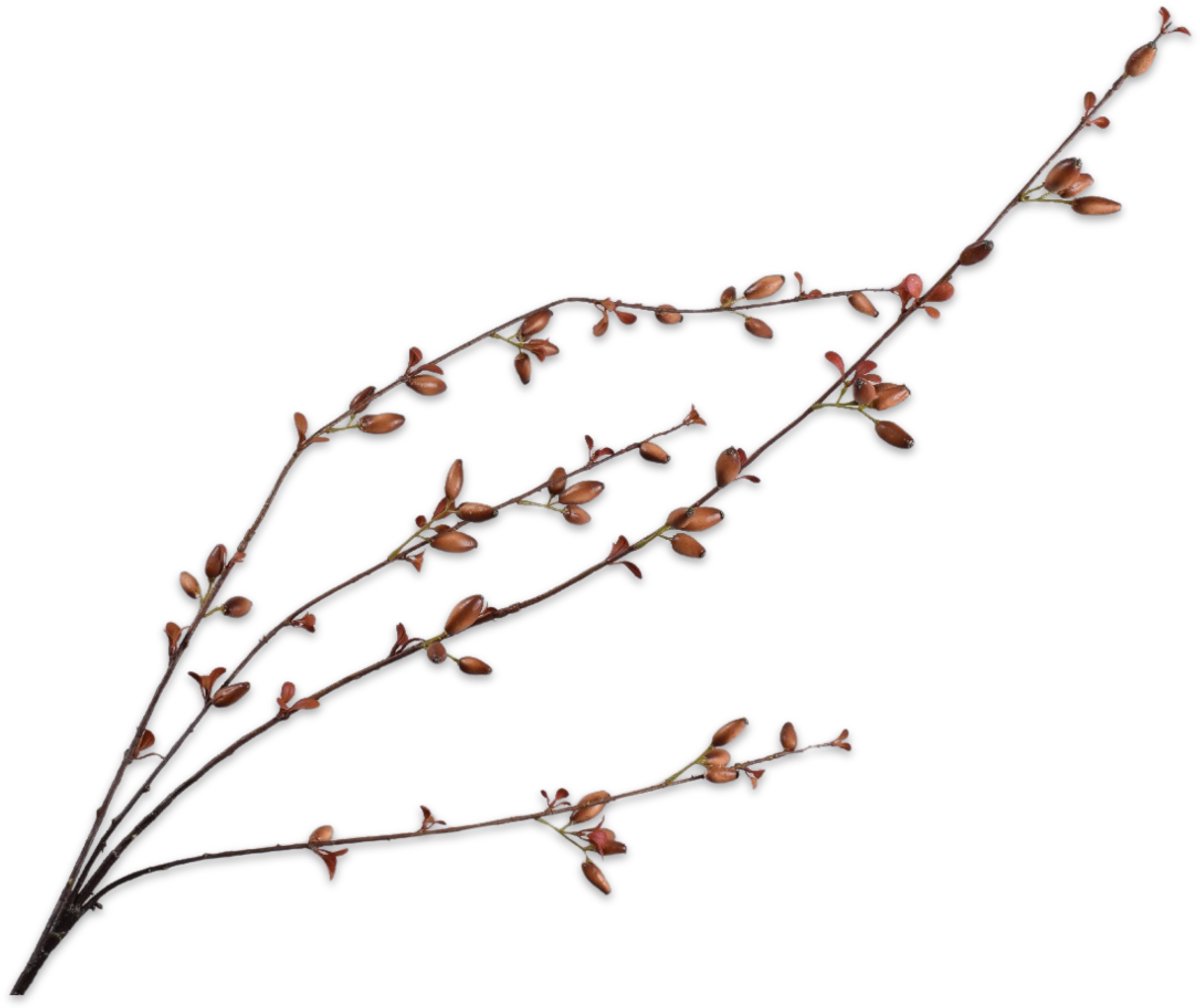 Silk-ka Kunstbloem-Zijden Bloem Rozenbottel Tak Bruin 121 cm