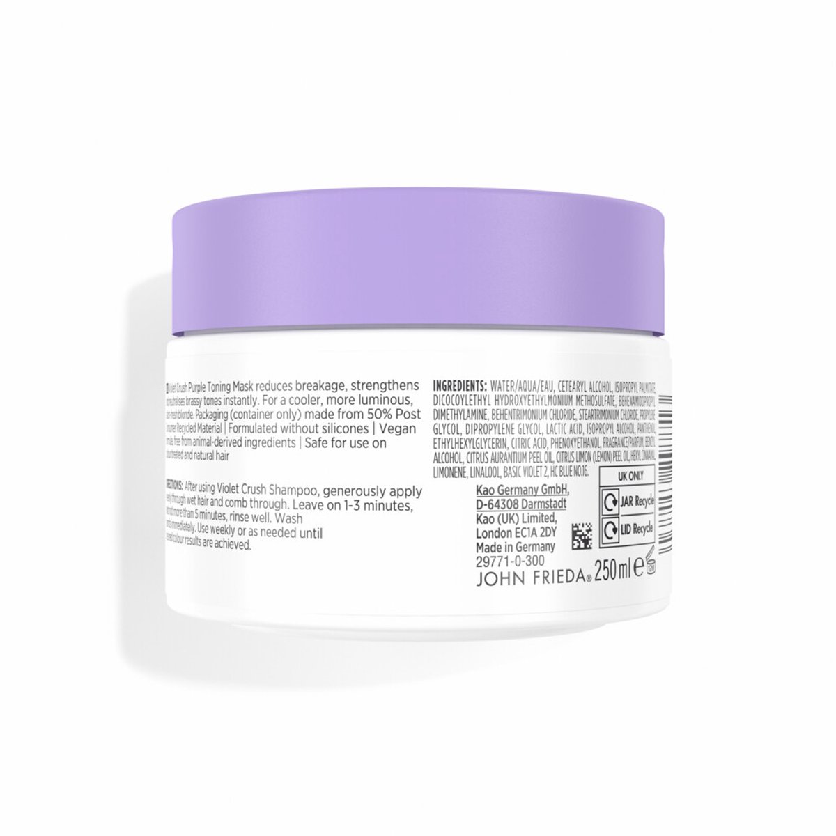 John Frieda Violet Crush Purple Toning Haarmasker - 3 x 250 ml - Voordeelverpakking