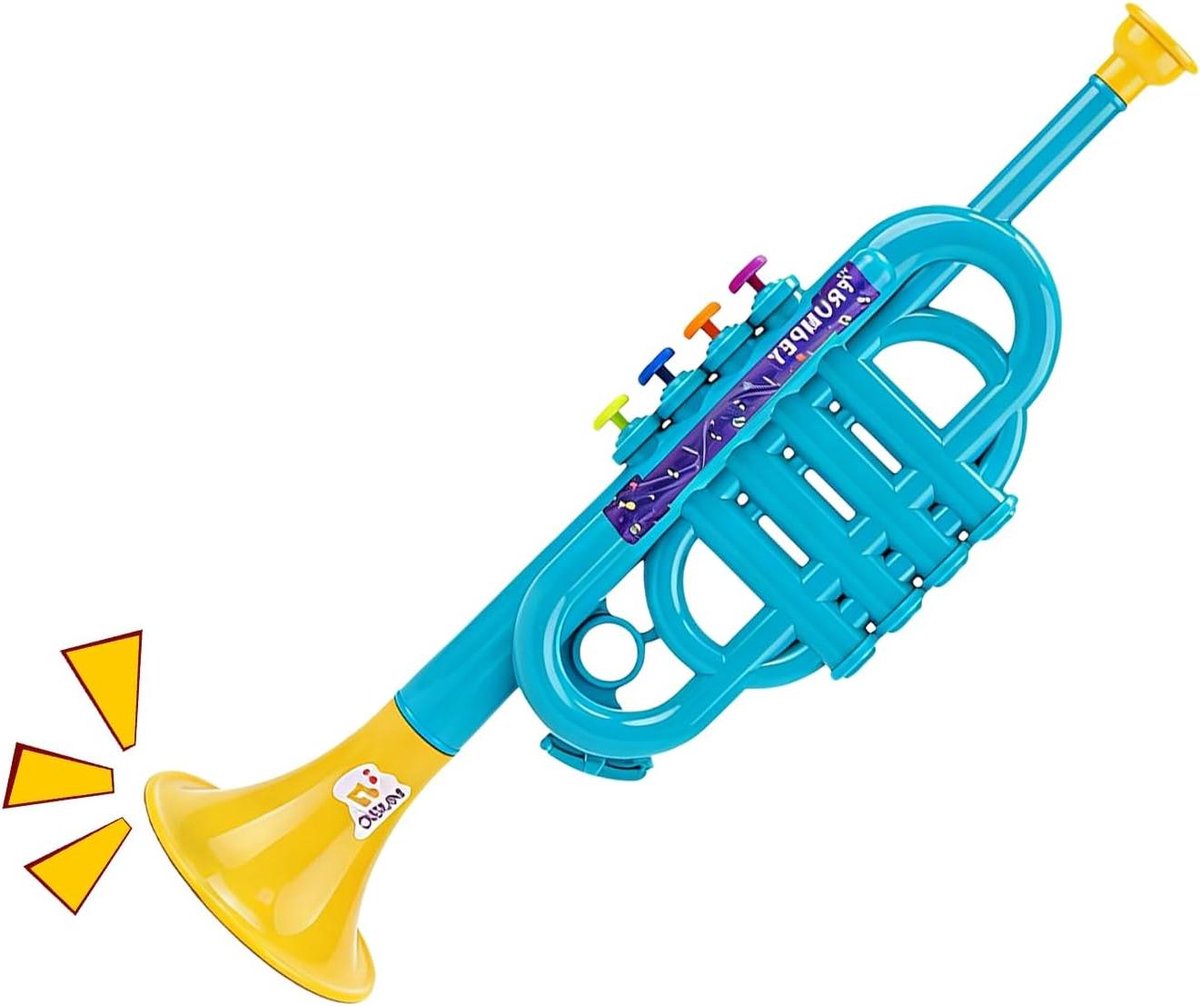 Trompet Speelgoed - Muziekinstrument Nep - Muziek Leren - Realistisch Ontwerp - 49.3 x 18.5 x 7.1 cm - Meerkleurig
