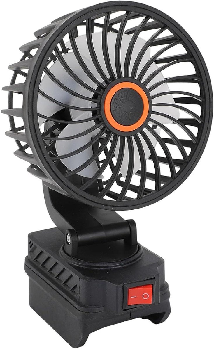 Draadloze Werkventilator - Ventilator op batterij - Persoonlijke koeling - Dubbele USB-uitgang - 10 cm blad diameter - Wit